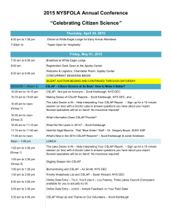 Conference agenda - The New York State Federation of Lake