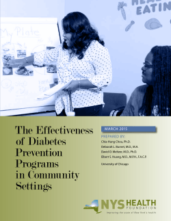 The Effectiveness of Diabetes Prevention Programs in Community