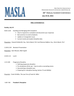 Agenda - MASLA