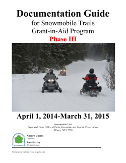 2014-2015 Snowmobile Grant Phase III Documentation Guide