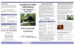 2015 Lake Taghkanic State Park Camping and Cabin Brochure