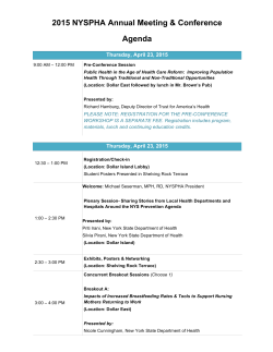 the conference agenda - New York State Public Health