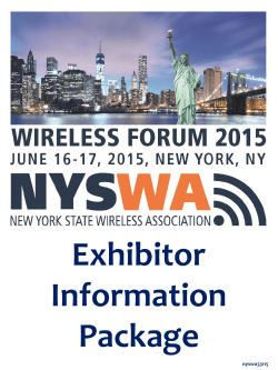 Exhibitor Information Package - New York State Wireless Association