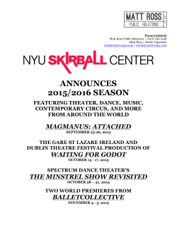 press release. - Skirball Center for the Performing Arts