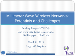 Millimeter Wave Wireless Networks: Potentials and