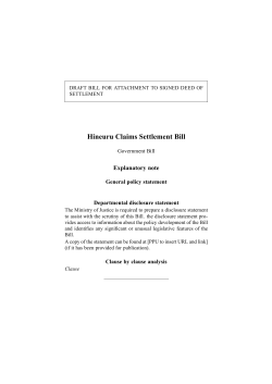 Hineuru - Settlement Claims Bill