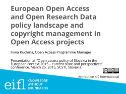 European Open Access and Open Research Data policy landscape