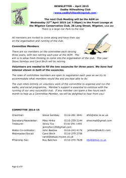 Page 1 of 7 NEWSLETTER â April 2015 Oadby Hillwalking Club
