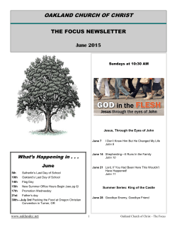 to read "The Focus" for June 2015