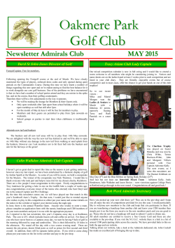 Newsletter - Oakmere Park Golf Club