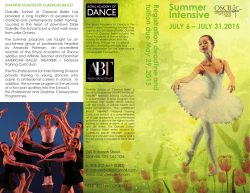 summer intensive brochure