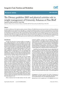 The Dietary guideline 2005 and physical activities role in