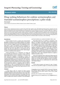 Drug-seeking behaviours for codeine-acetaminophen and