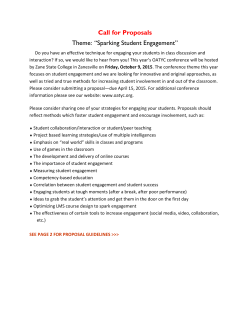 Call for Proposals Theme: âSparking Student Engagementâ