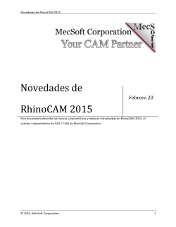 Novedades de RhinoCAM 2015