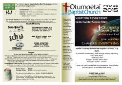Newsletter 29 March.pub - Otumoetai Baptist Church