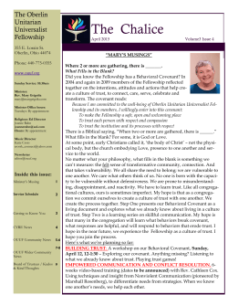 OUUF Newsletter â April, 2015 - Oberlin Unitarian Universalist