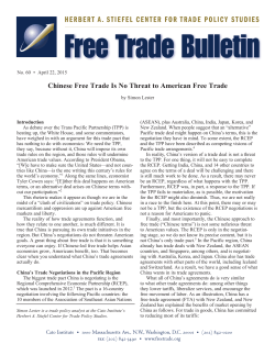 Chinese Free Trade Is No Threat to American Free