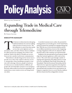 Expanding Trade in Medical Care through