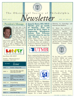 Previous OB Society Newsletter: May 2015