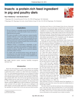 Insects: a protein-rich feed ingredient in pig and poultry diets
