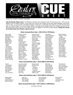The Cue Sheet - Ocala Civic Theatre