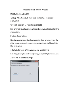 Practical in CS II Final Project DeadLine for Delivery Group A