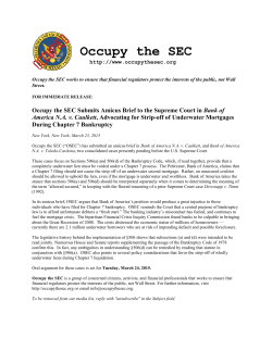 Press Release - Occupy the SEC