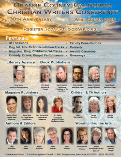 2015 Program - Orange County Christian Writers Conference
