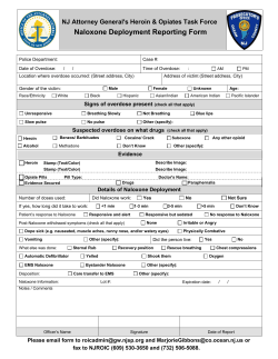 Naloxone Deployment Reporting Form