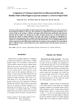 Comparison of Calcium Content between Blossom