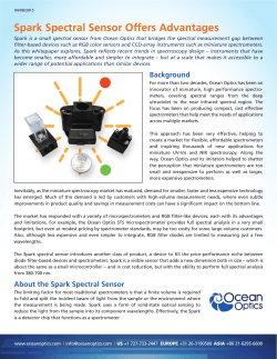 Spark Spectral Sensor Offers Advantages