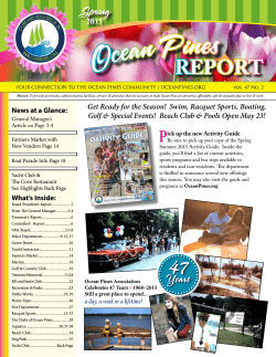 OP Spring Newsletter T - Ocean Pines Association