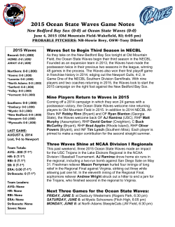 2015 Ocean State Waves Game Notes