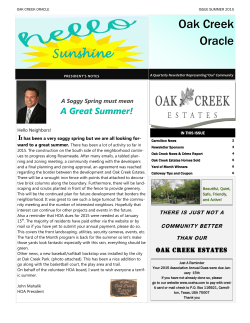 Oak Creek Oracle - Oak Creek HOA