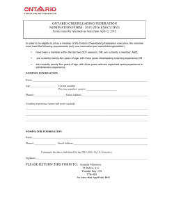 Executive Nomination Form 2015 - Ontario Cheerleading Federation