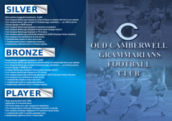 Sponsorship Form - Old Camberwell Grammarians Amateur Football
