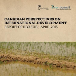 Canadian Perspectives on International Development: Report of