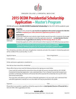 2015 OCOM Presidential Scholarship ApplicationâMaster`s Program