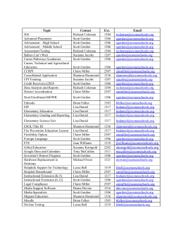 Teaching and Learning Contact Information