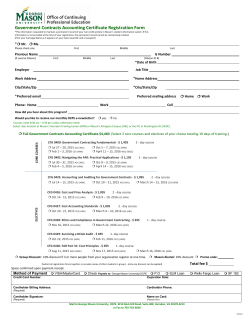 Government Contracts Accounting Certificate Registration Form