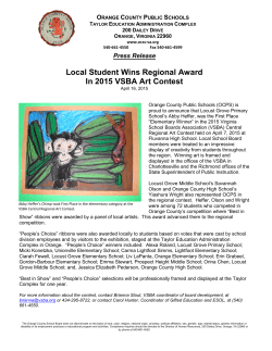 Local Student Wins Regional Award In 2015 VSBA Art Contest