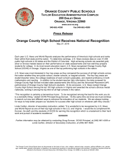 Orange County High School Receives National Recognition