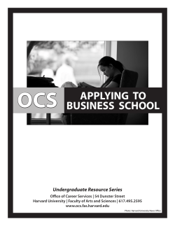 Applying to Business School - Office of Career Services