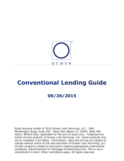 Conventional Lending Guide - Ocwen Loan Servicing, LLC