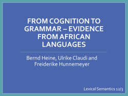From cognitive to grammar â evidence from African language