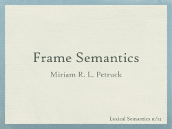 Frame Semantics