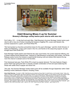 Odell Brewing Mixes it up for Summer â Brewery`s Montage variety