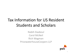 Tax Information for US Resident Students and Scholars