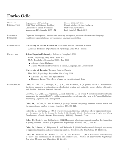 CV - Darko Odic - University of British Columbia